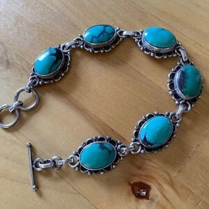 Sterling SILVER VINTAGE TURQUOISE BRACELET​​